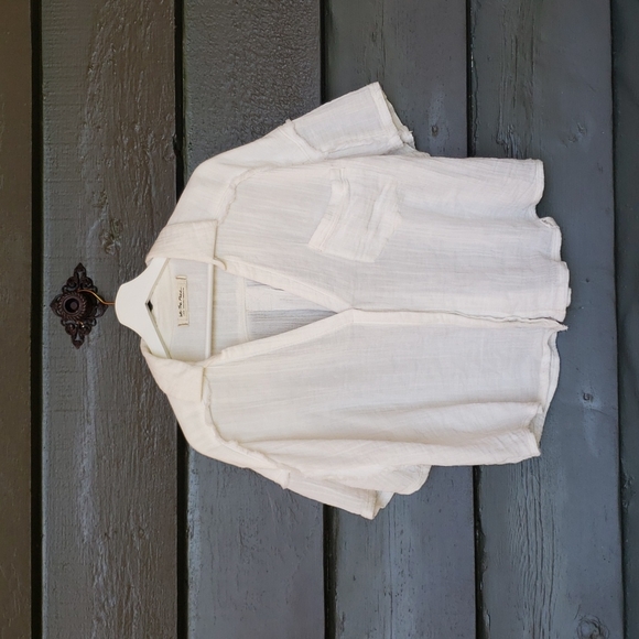 017 We the FREE PEOPLE Full Of Light Top White sz L Women's - Picture 5 of 10